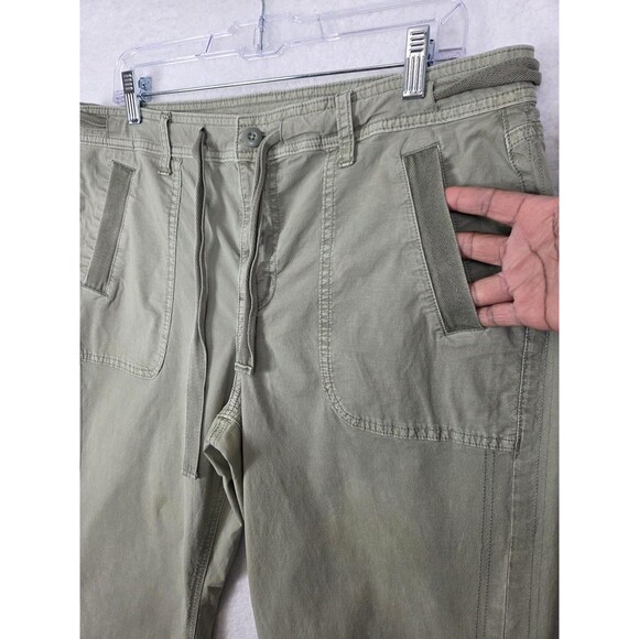 American Eagle Y2k Pants Sz 14 Short Green Low Rise Baggy Flare Stretch Casual - Picture 3 of 12